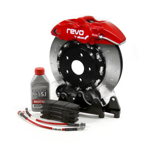 Audi S1 big brake upgrade. The complete brake kit includes, calipers, discs, bells, pads, brake lines and fitting kit.